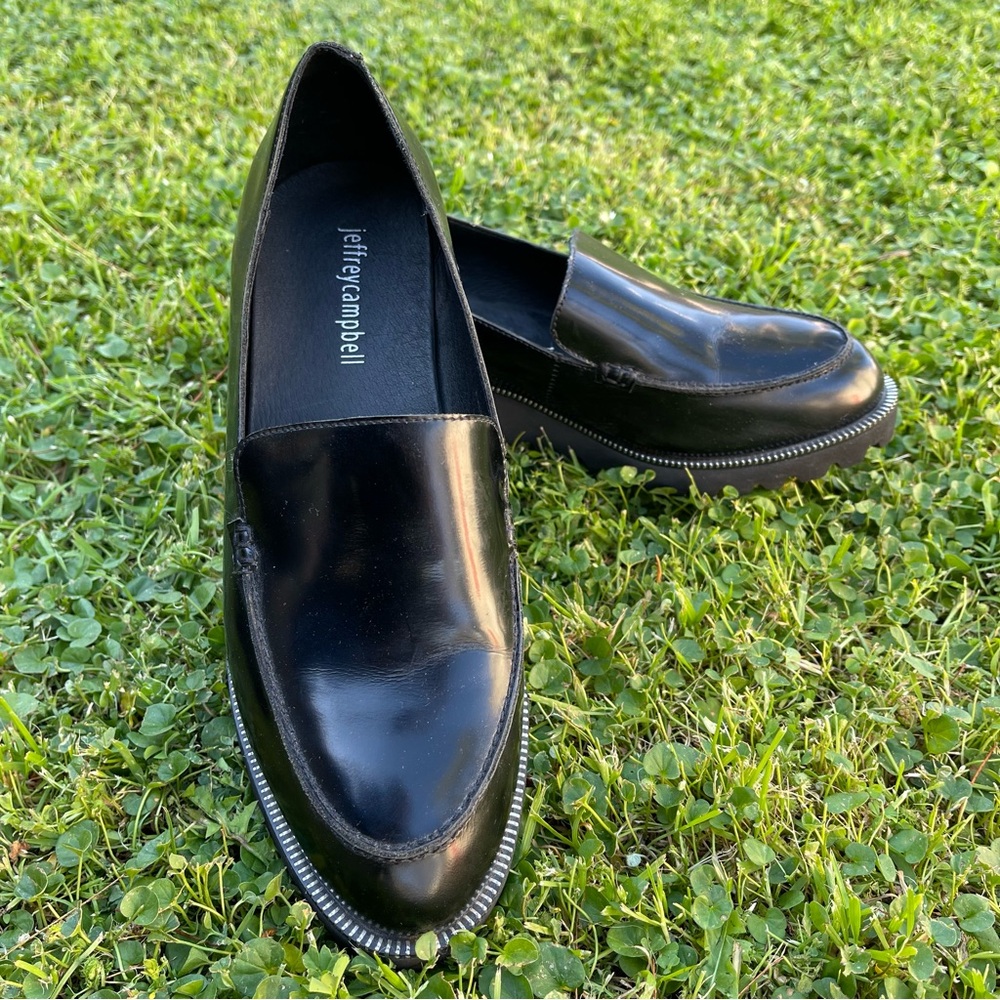 Jeffrey Campbell Alistair Black Loafer Size 8.5 Preowned academia preppy - Picture 1 of 8